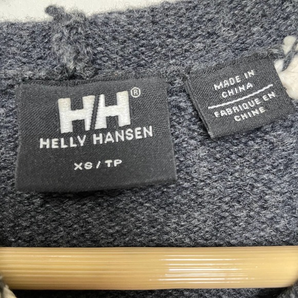 Helly Hanson Color Block Knit Sweater Half Zip Hoodie Embroidered Logo Black XS - Picture 3 of 10